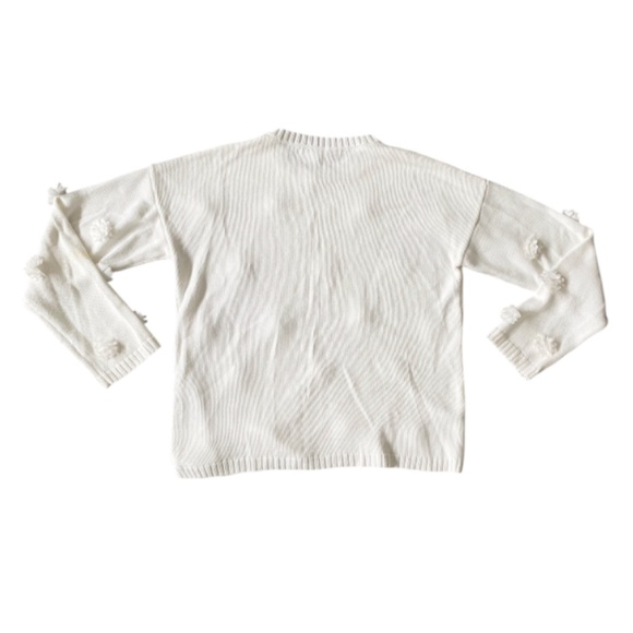 English Factory White Floral Appliqué Accented Sweater Size Large - Picture 3 of 9